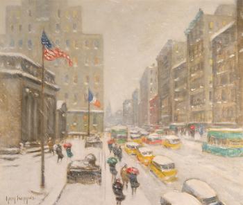 Guy Carleton Wiggins : winter on the avenue at 42nd street